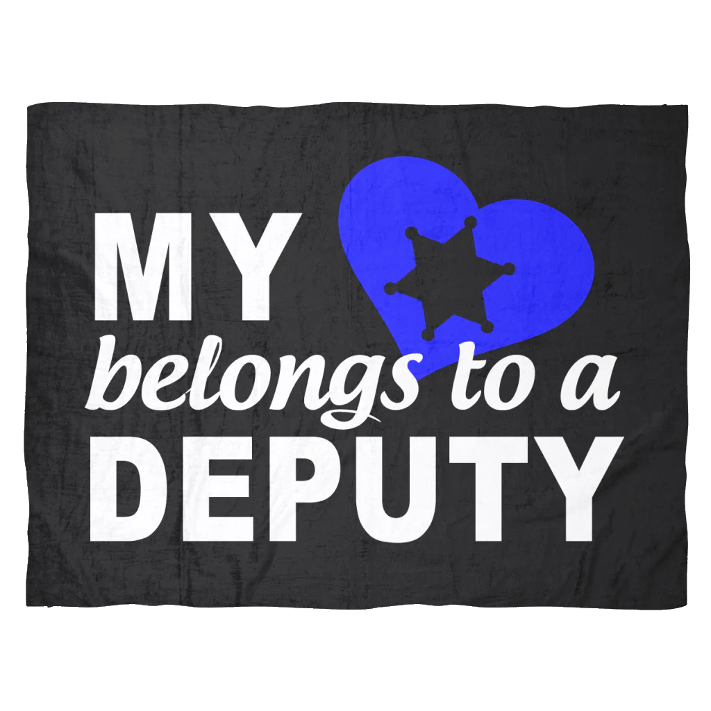 My Heart Belongs To A Deputy Fleece Blanket - Image 2