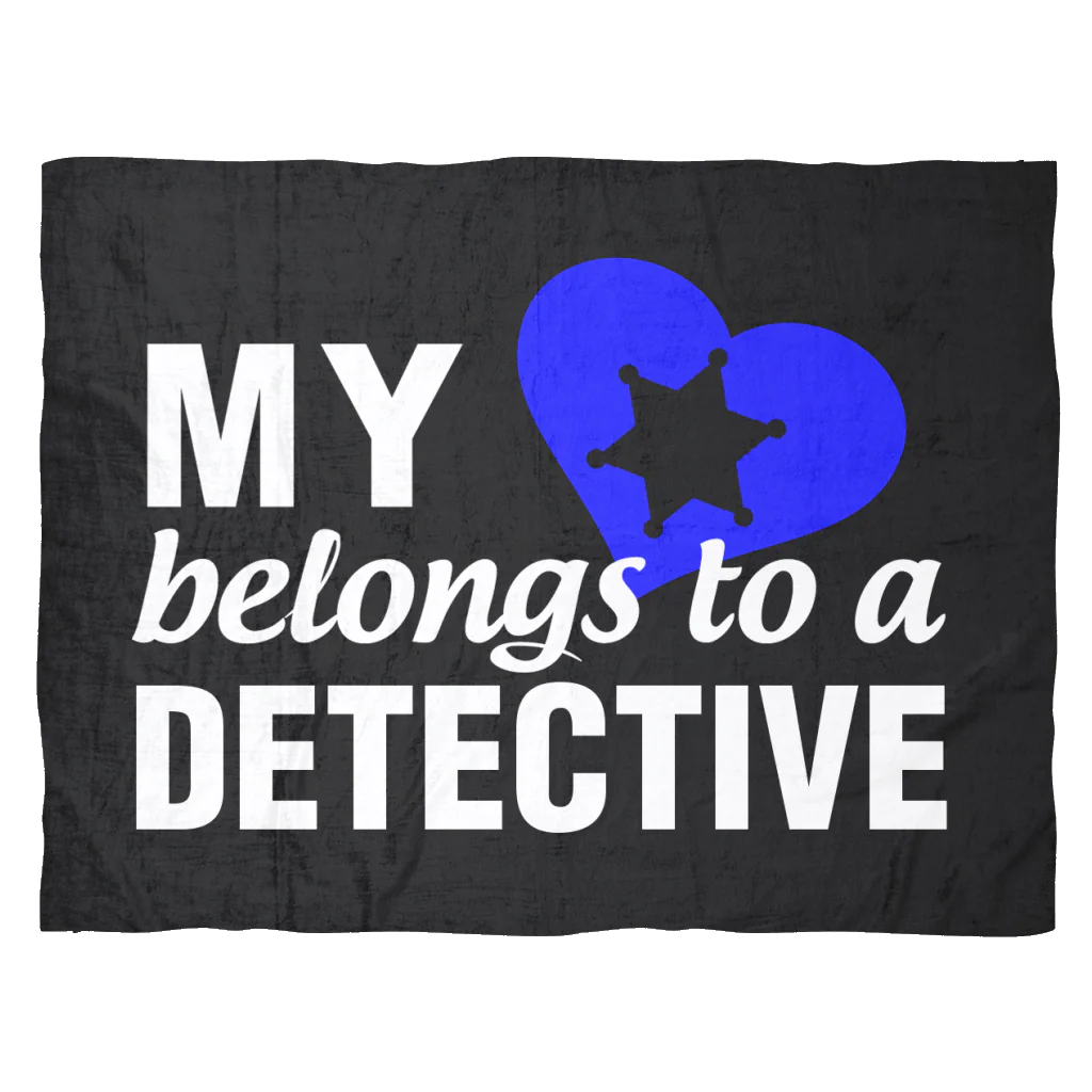 My Heart Belongs To A Detective Fleece Blanket - Image 2