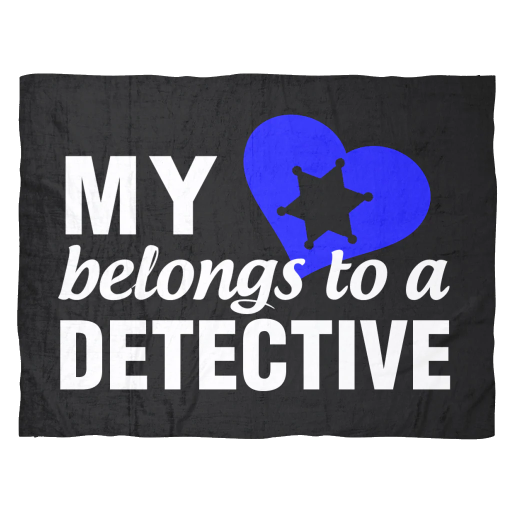 My Heart Belongs To A Detective Fleece Blanket - Image 3