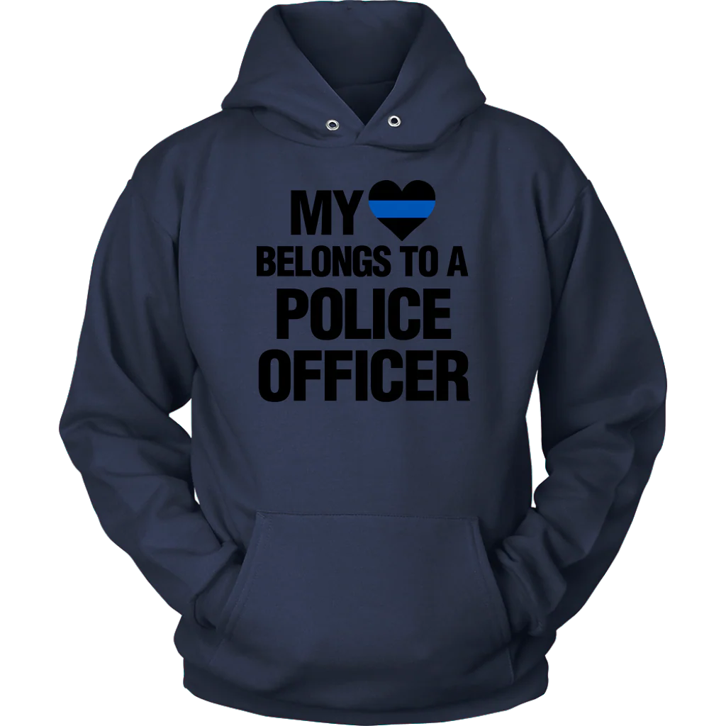 My Heart Belongs To A Police Officer Shirts Hoodie - Image 10