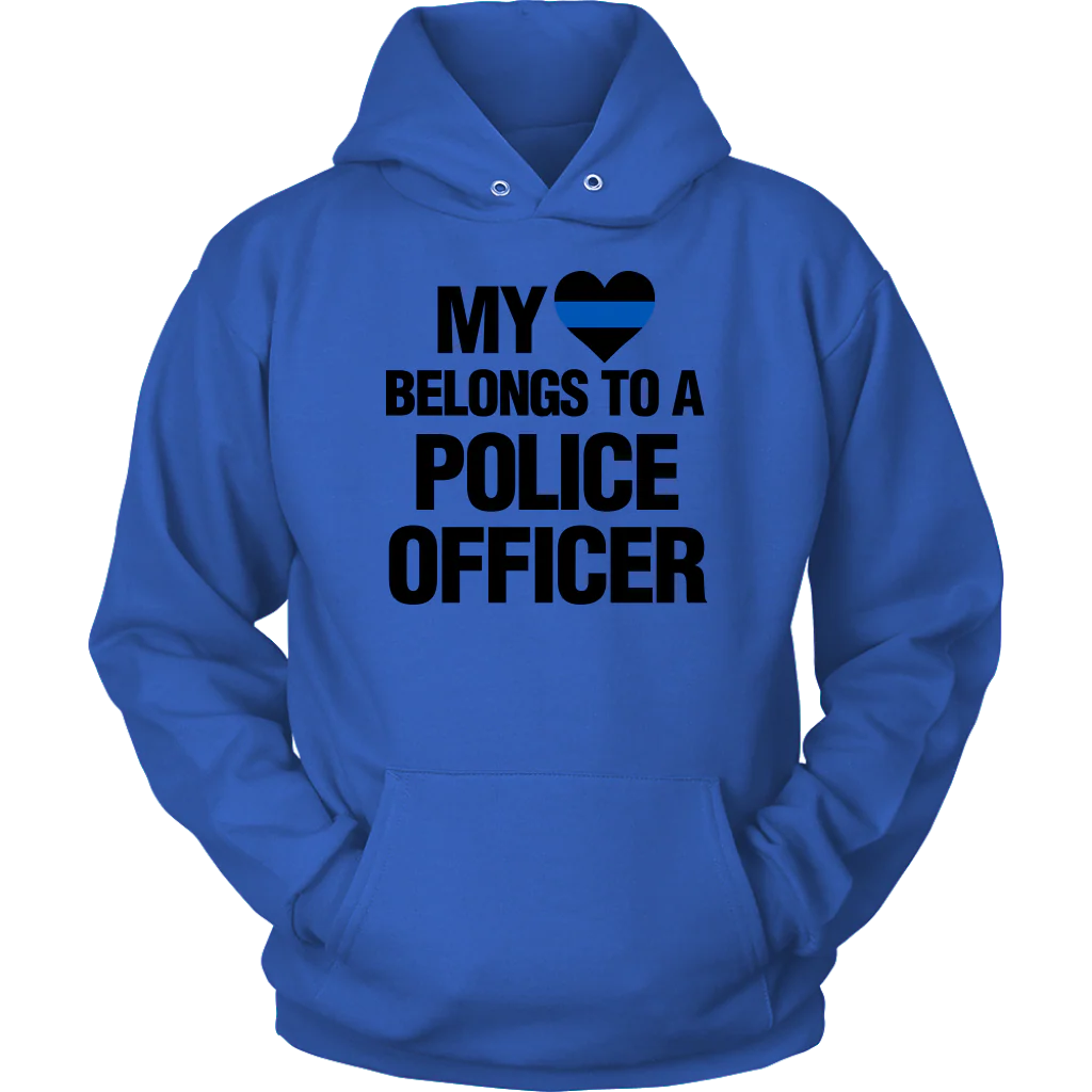 My Heart Belongs To A Police Officer Shirts Hoodie - Image 11