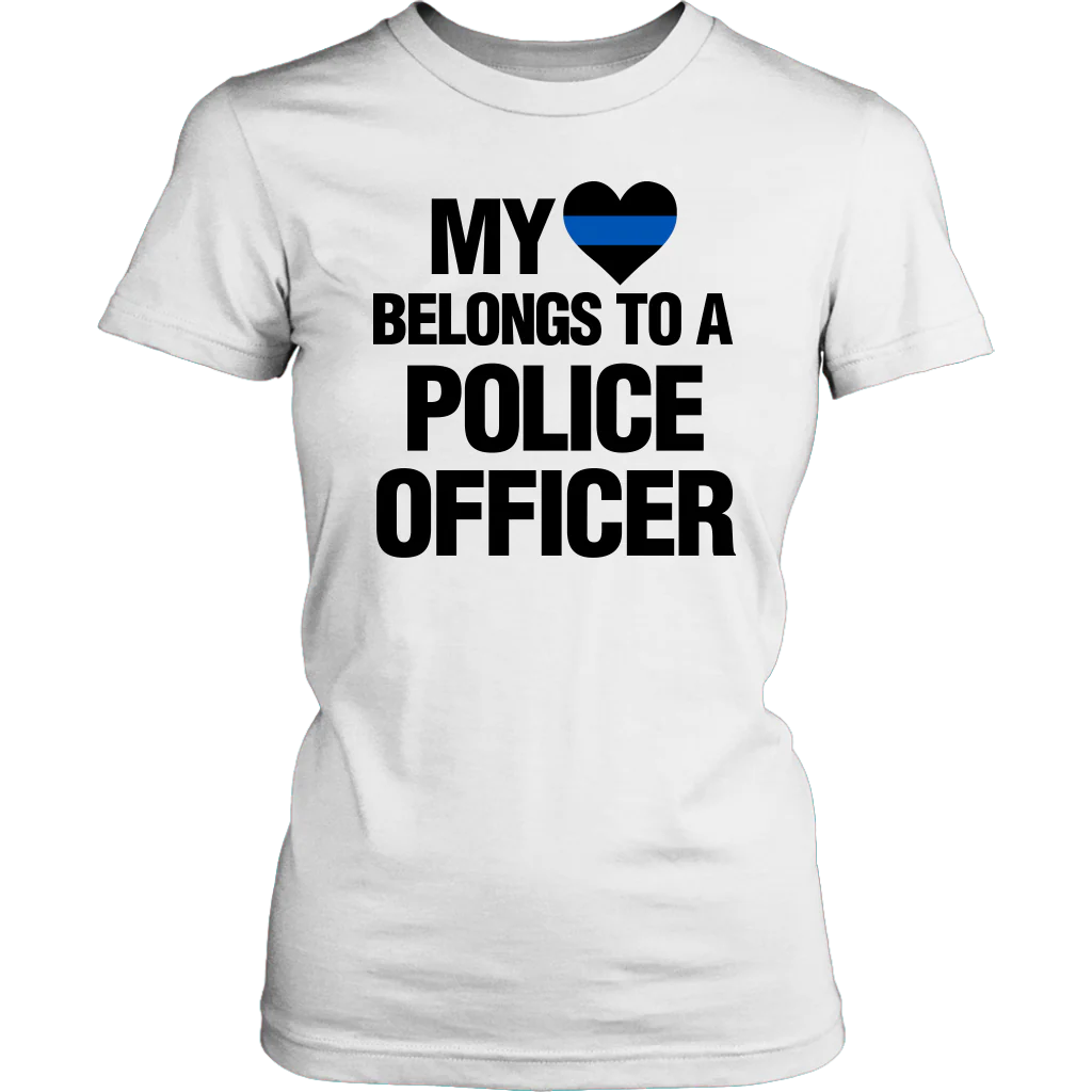 My Heart Belongs To A Police Officer Shirts Hoodie - Image 12