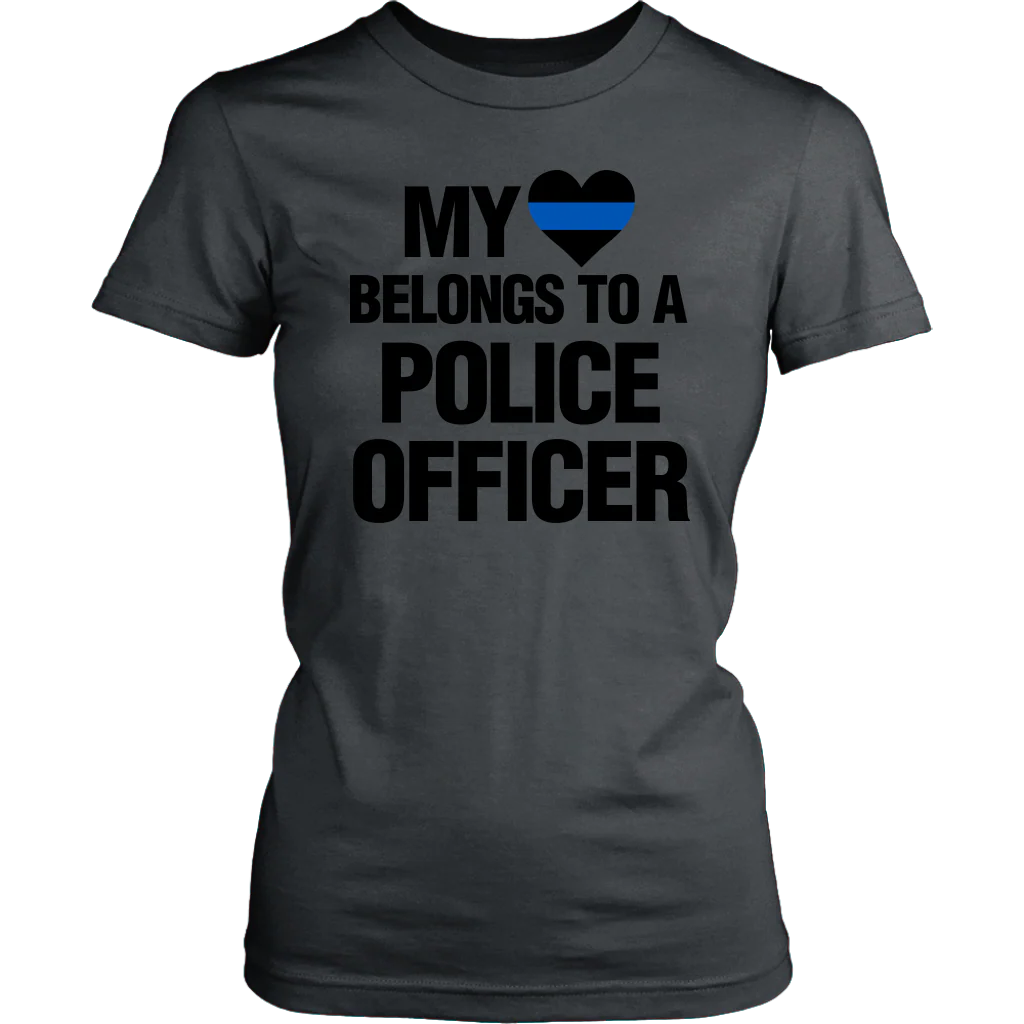 My Heart Belongs To A Police Officer Shirts Hoodie - Image 13