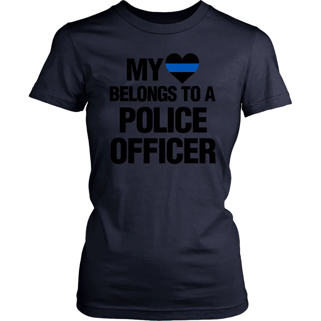 My Heart Belongs To A Police Officer Shirts Hoodie - Image 14