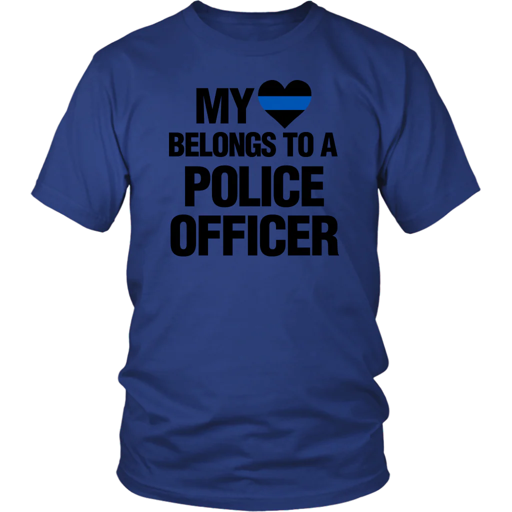 My Heart Belongs To A Police Officer Shirts Hoodie - Image 2