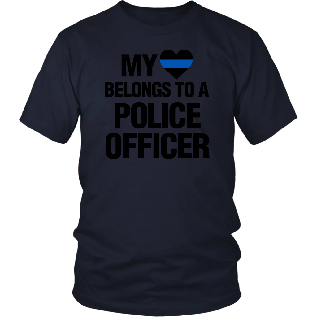 My Heart Belongs To A Police Officer Shirts Hoodie - Image 3