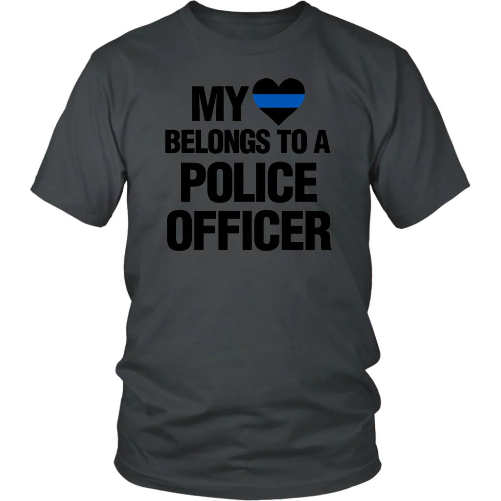 My Heart Belongs To A Police Officer Shirts Hoodie - Image 4