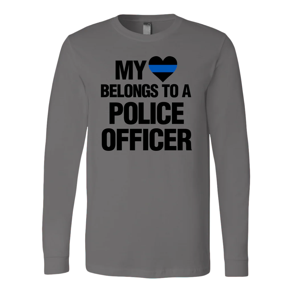 My Heart Belongs To A Police Officer Shirts Hoodie - Image 5