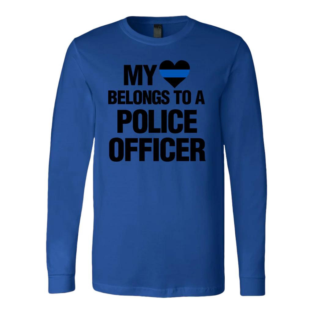 My Heart Belongs To A Police Officer Shirts Hoodie - Image 6