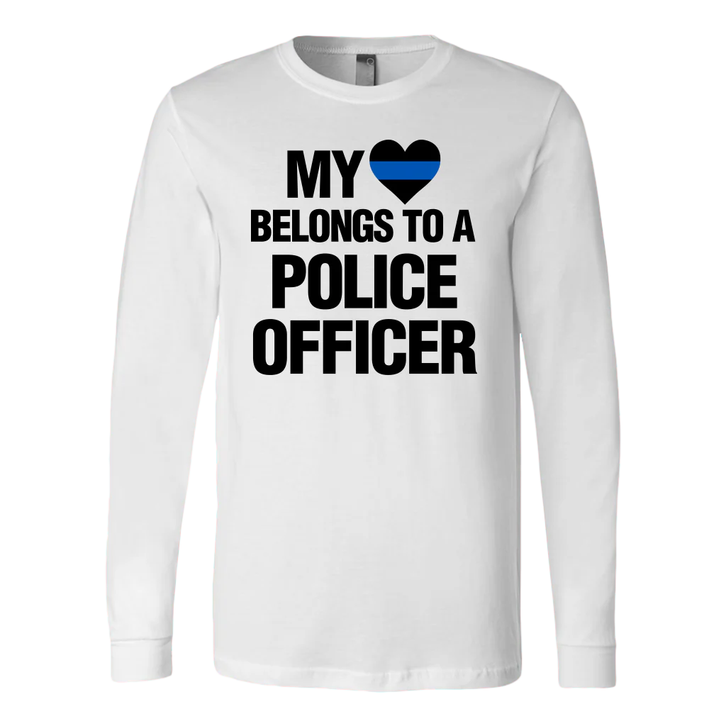 My Heart Belongs To A Police Officer Shirts Hoodie - Image 7