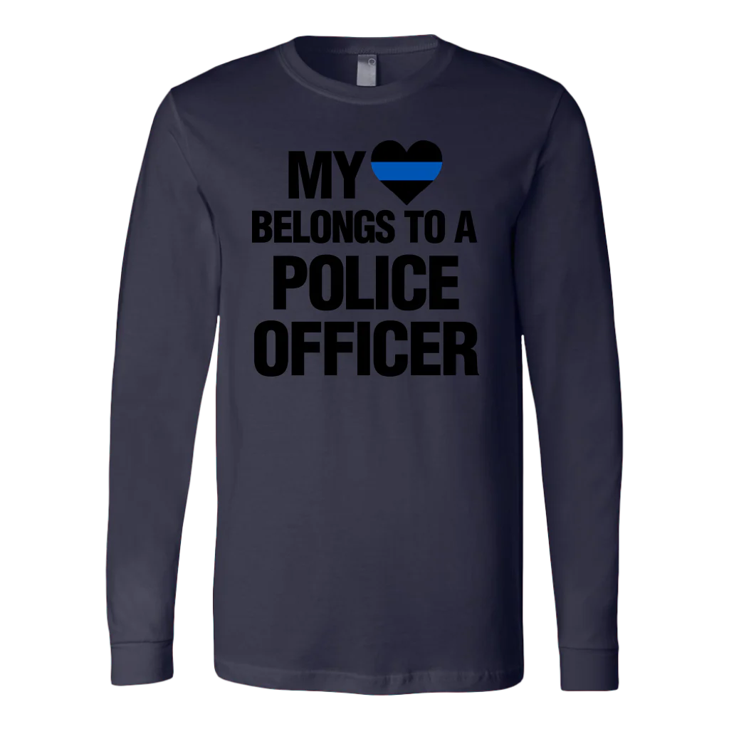 My Heart Belongs To A Police Officer Shirts Hoodie - Image 8
