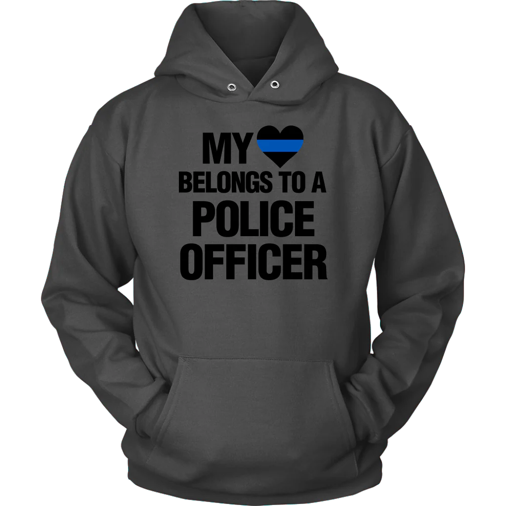My Heart Belongs To A Police Officer Shirts Hoodie - Image 9