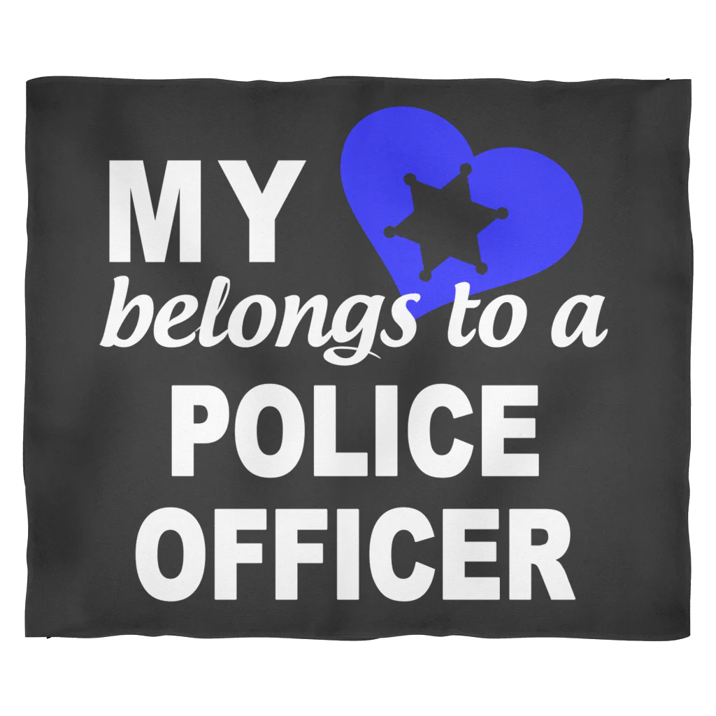 My Heart Belongs to a Police Officer Fleece Blanket - Image 2