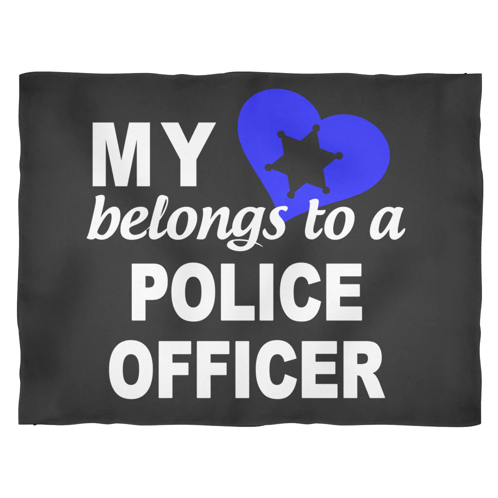 My Heart Belongs to a Police Officer Fleece Blanket - Image 3