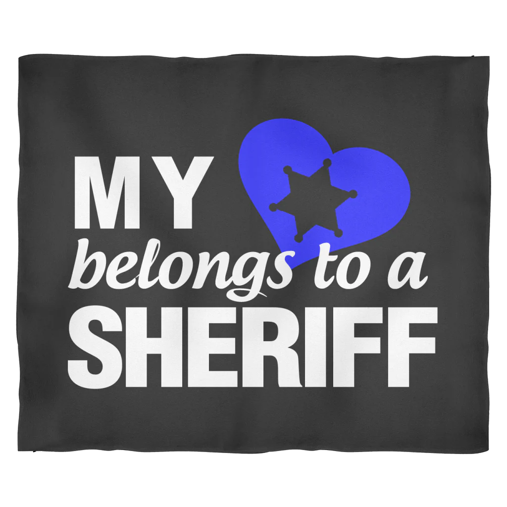 My Heart Belongs To A Sheriff Fleece Blanket