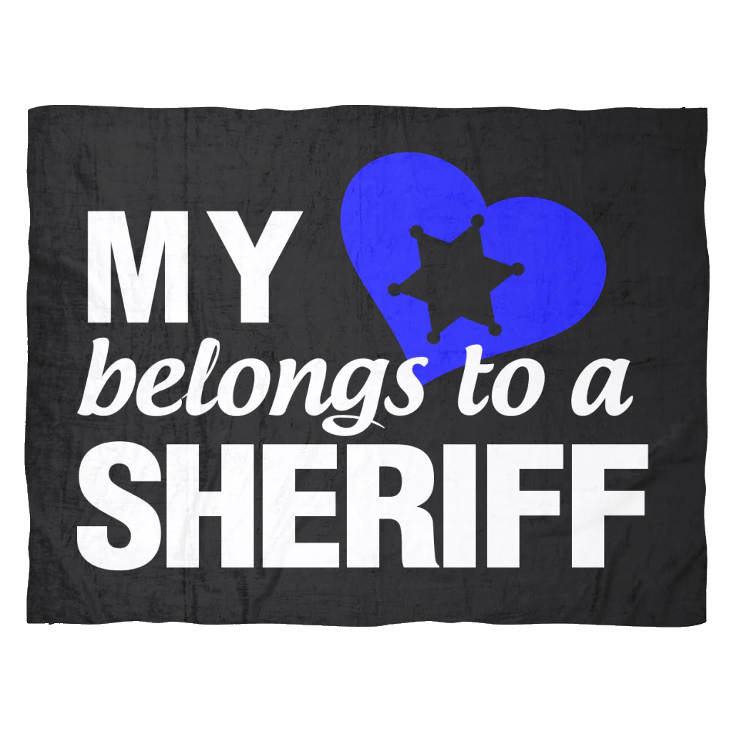 My Heart Belongs To A Sheriff Fleece Blanket - Image 2