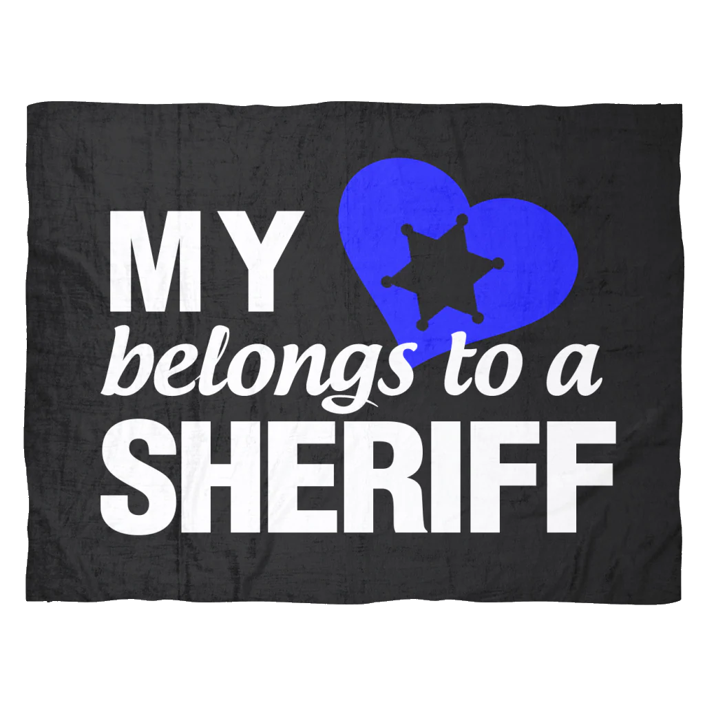 My Heart Belongs To A Sheriff Fleece Blanket - Image 3