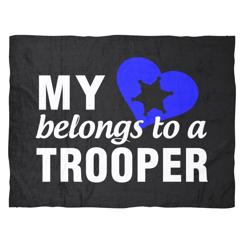 My Heart Belongs To A Trooper Fleece Blanket - Image 2