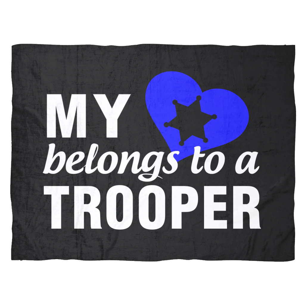 My Heart Belongs To A Trooper Fleece Blanket - Image 3