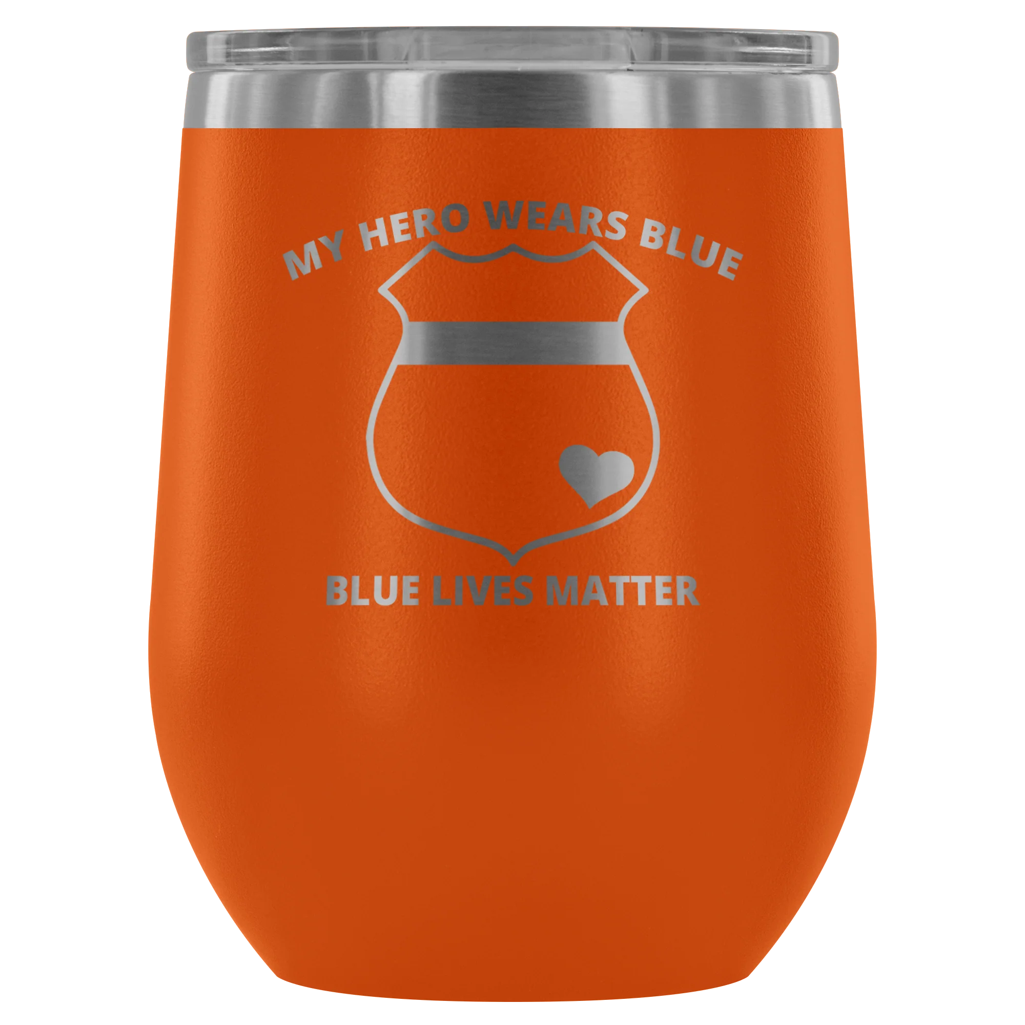 My Hero Wears Blue Wine Tumbler - Image 6