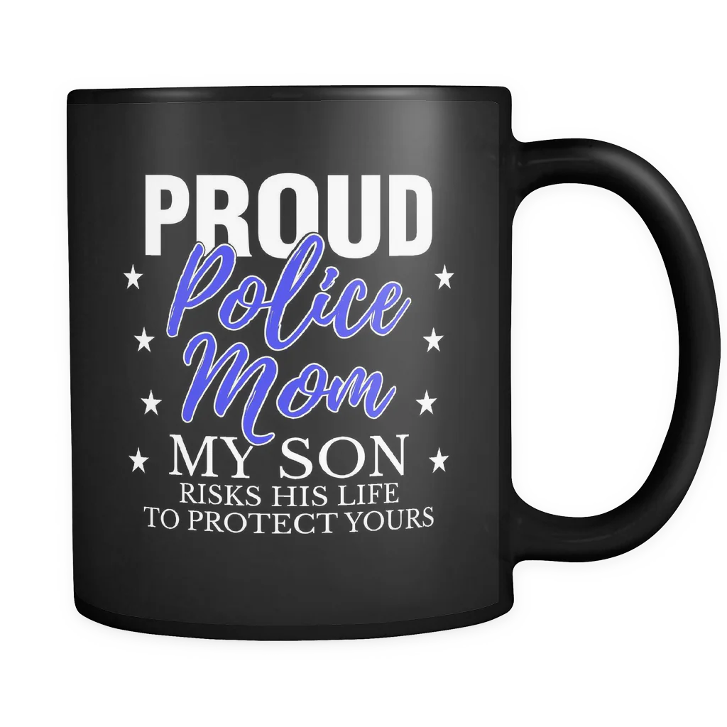 My Son Risks His Life - Police Mom - Mug - Image 2