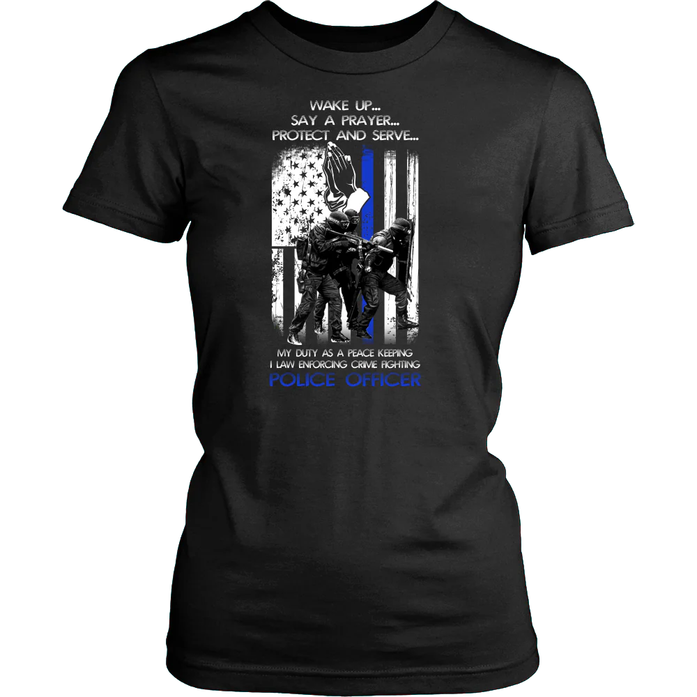 Officer's Wake Up Say a Prayer Shirt - Image 10