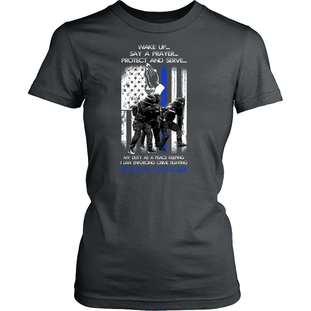 Officer's Wake Up Say a Prayer Shirt - Image 11
