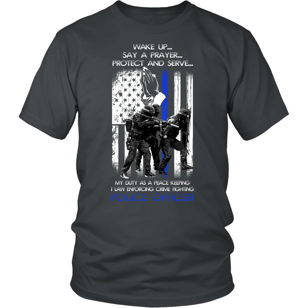Officer's Wake Up Say a Prayer Shirt - Image 2