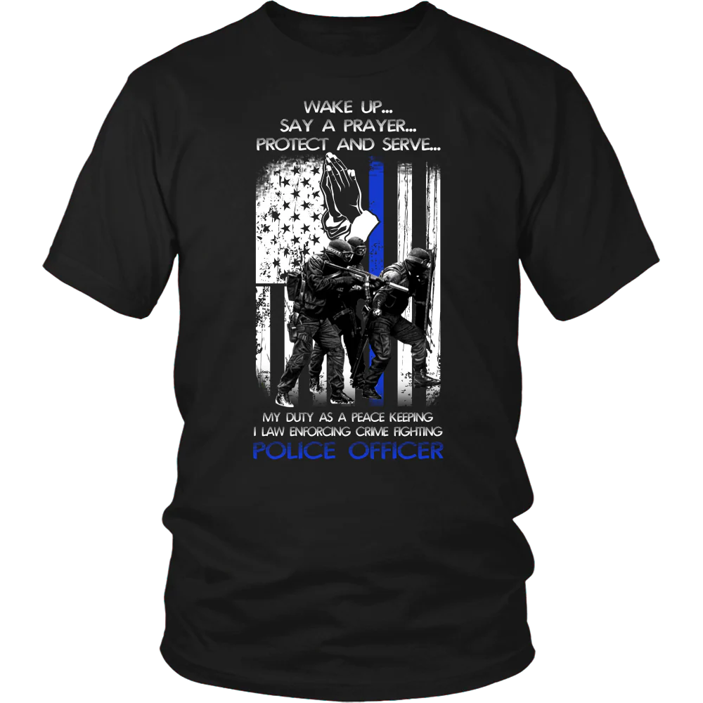 Officer's Wake Up Say a Prayer Shirt - Image 3