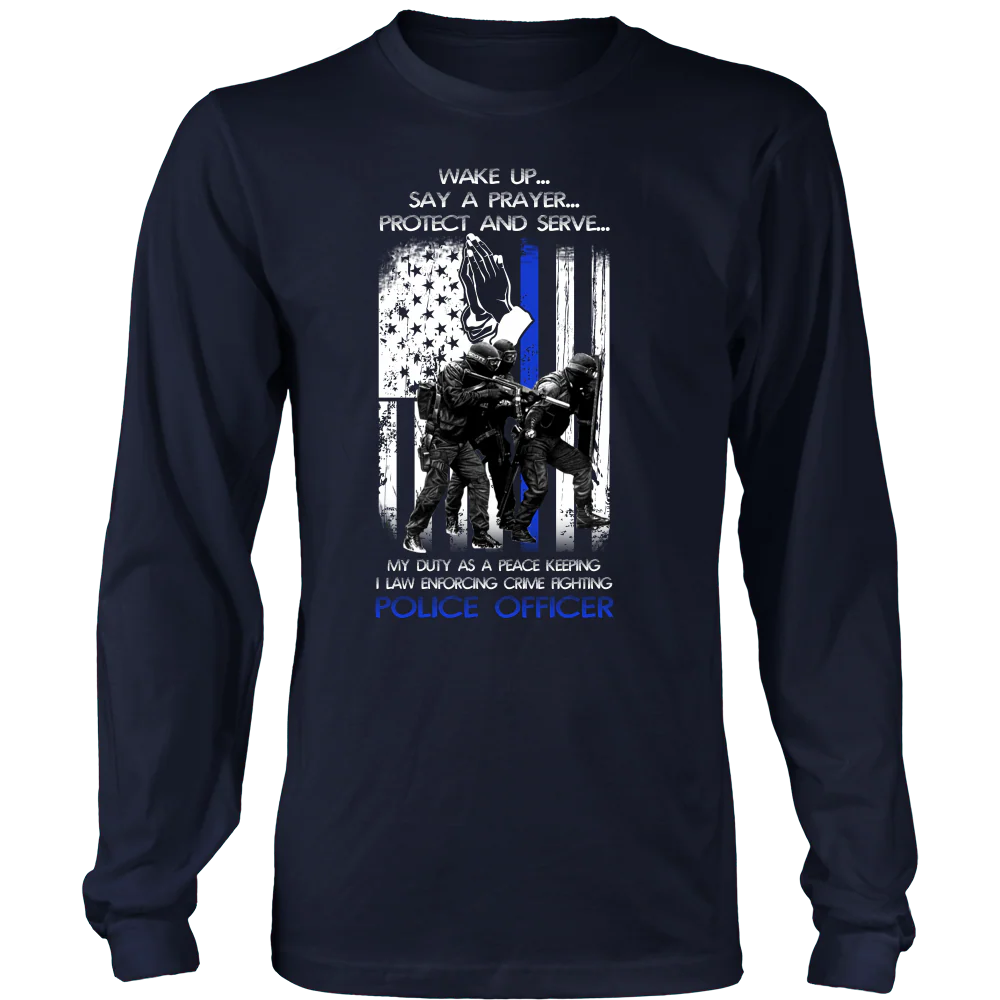 Officer's Wake Up Say a Prayer Shirt - Image 4