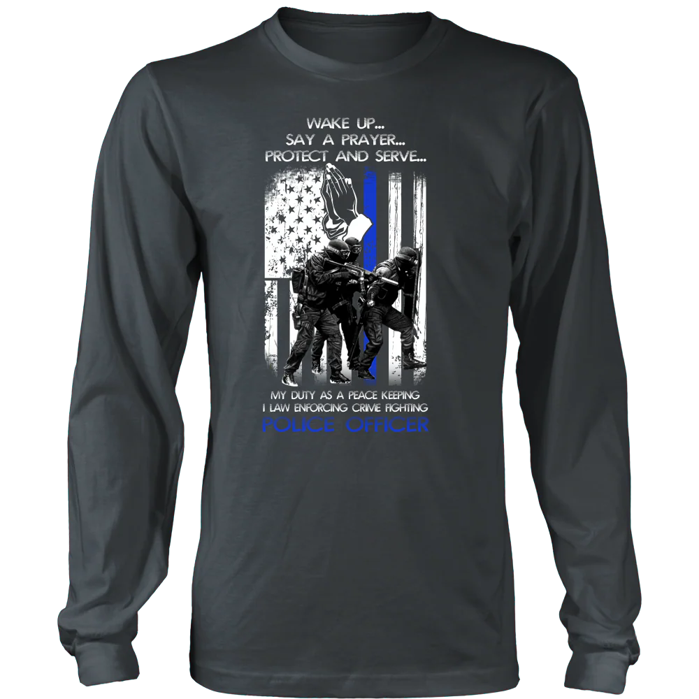 Officer's Wake Up Say a Prayer Shirt - Image 5