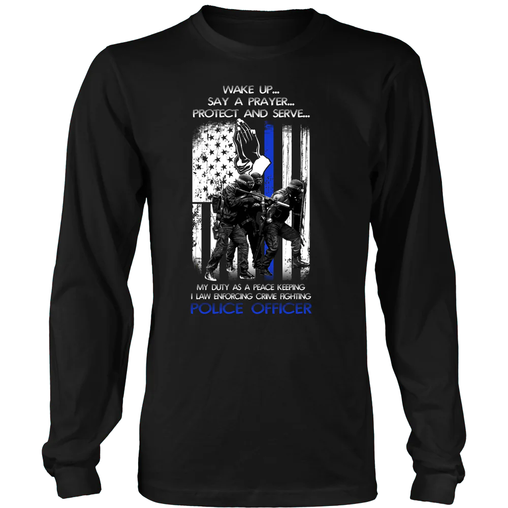 Officer's Wake Up Say a Prayer Shirt - Image 6