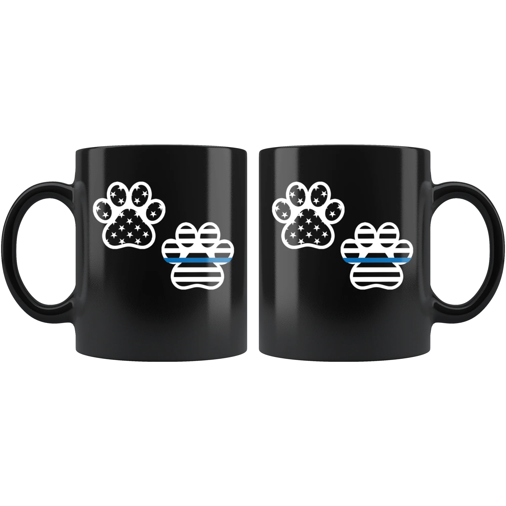 Patriot Paws Thin Blue Line Mug - Black - Image 2