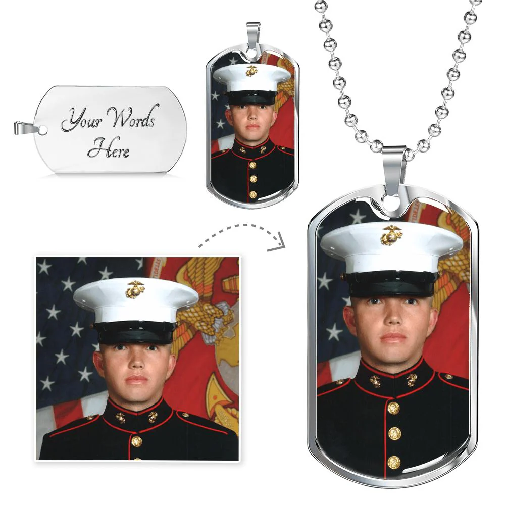 Personalized Stainless Steel Dog Tag Necklace - Image 3