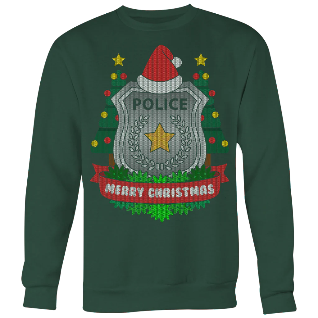 Police Badge Ugly Christmas Shirts & Sweaters - Image 2