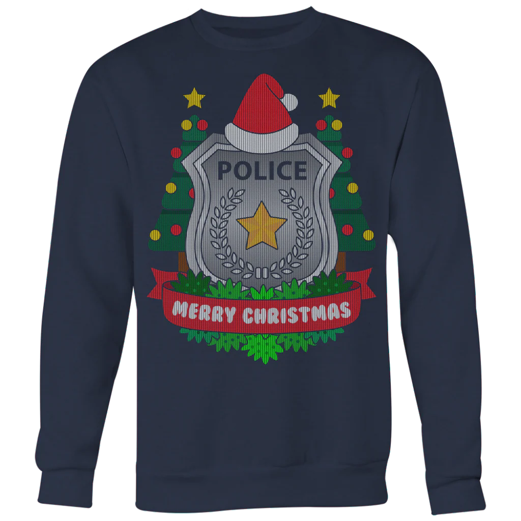 Police Badge Ugly Christmas Shirts & Sweaters - Image 3