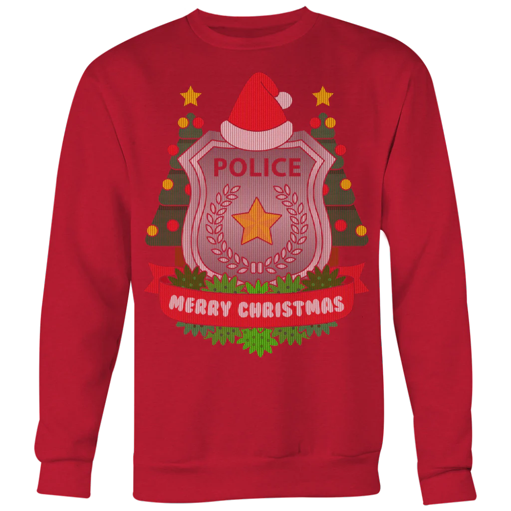 Police Badge Ugly Christmas Shirts & Sweaters - Image 4
