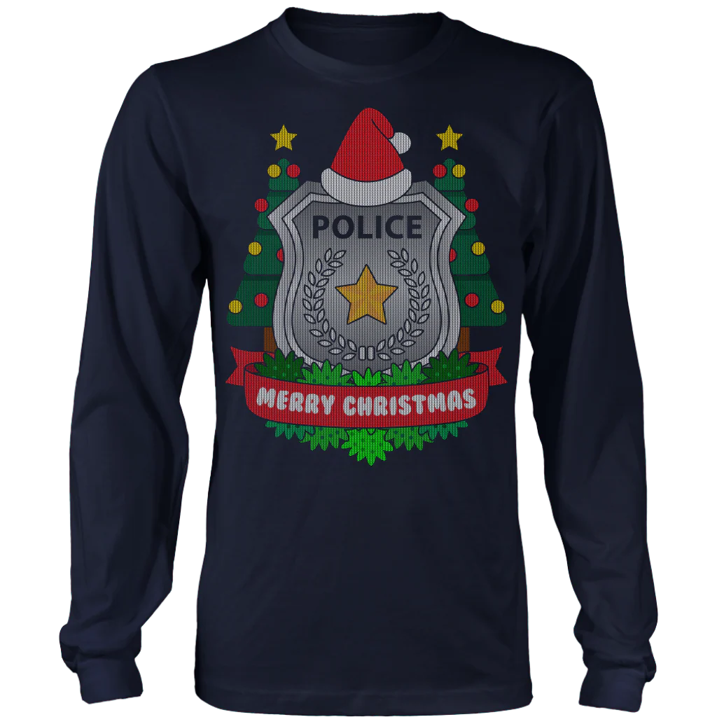 Police Badge Ugly Christmas Shirts & Sweaters - Image 6