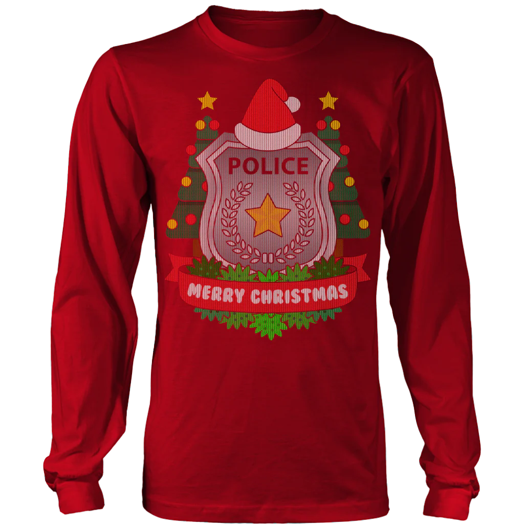 Police Badge Ugly Christmas Shirts & Sweaters - Image 7