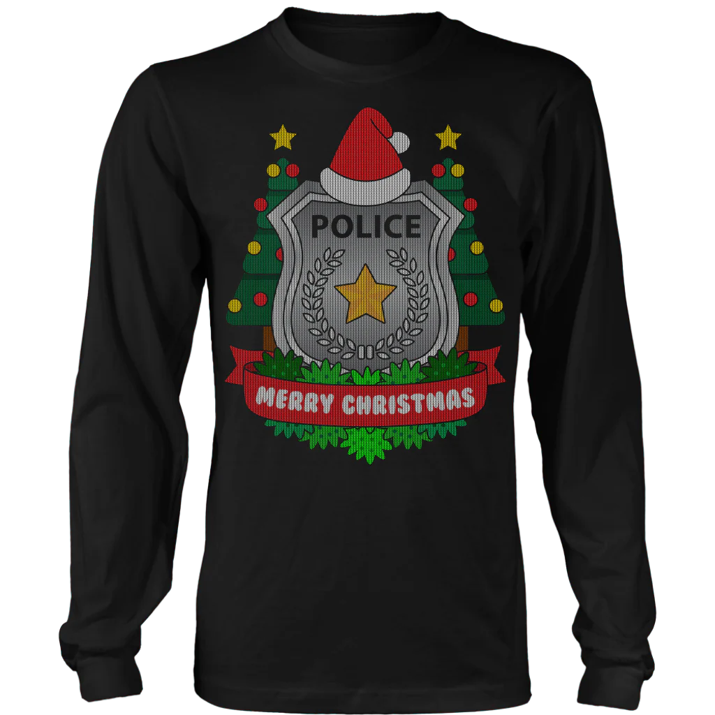 Police Badge Ugly Christmas Shirts & Sweaters - Image 9
