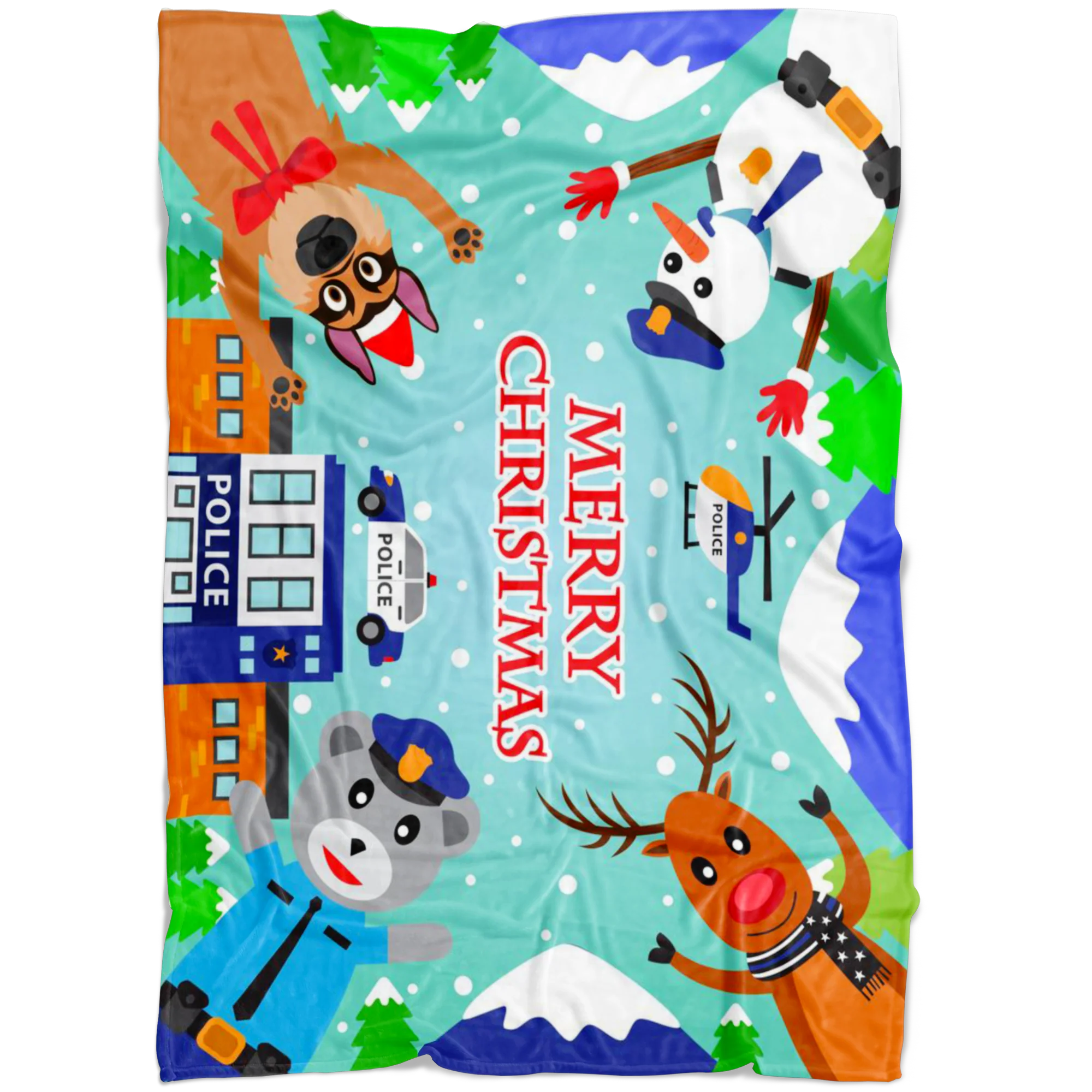 Police Merry Christmas Blanket