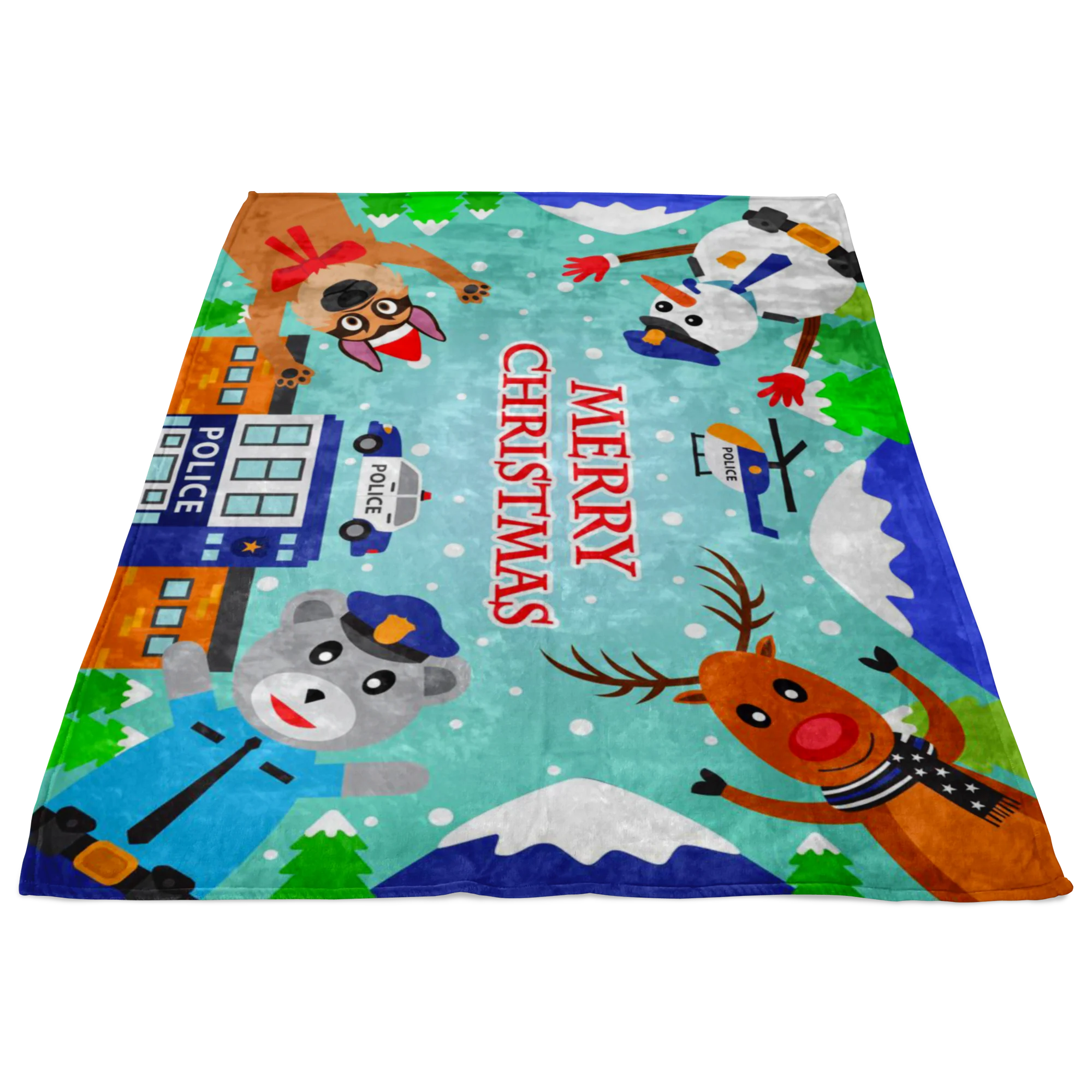 Police Merry Christmas Blanket - Image 2