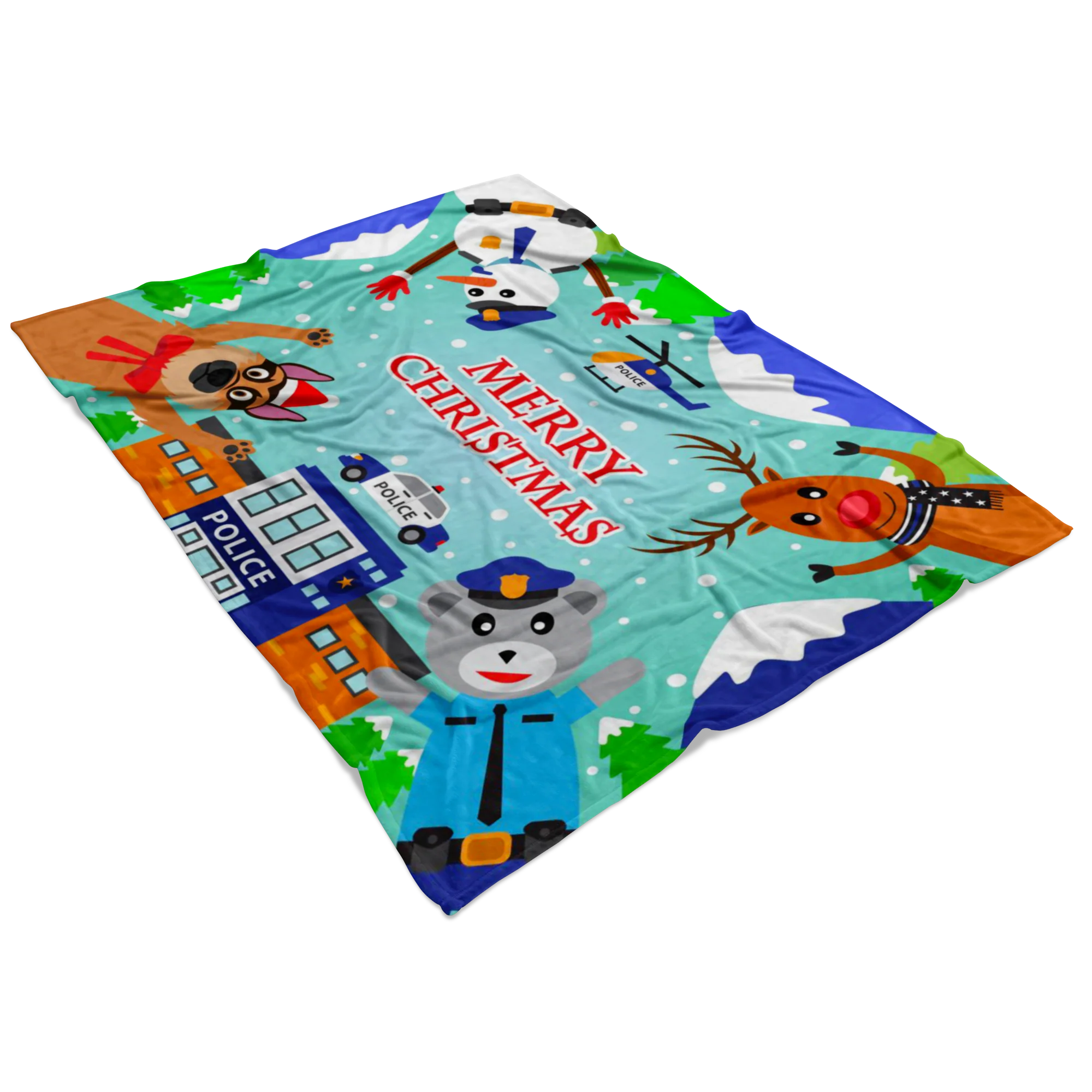 Police Merry Christmas Blanket - Image 3