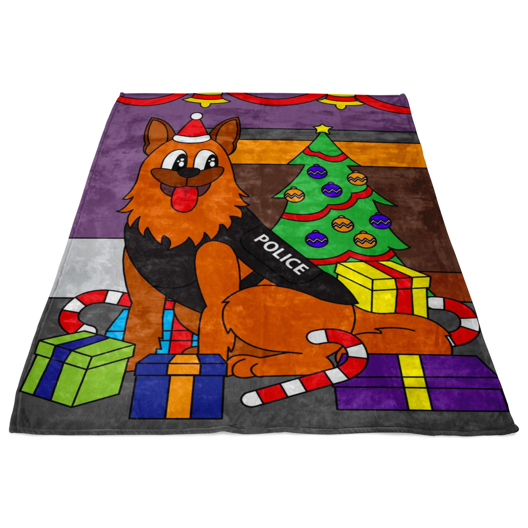 Police Dog Christmas Blanket - Image 2