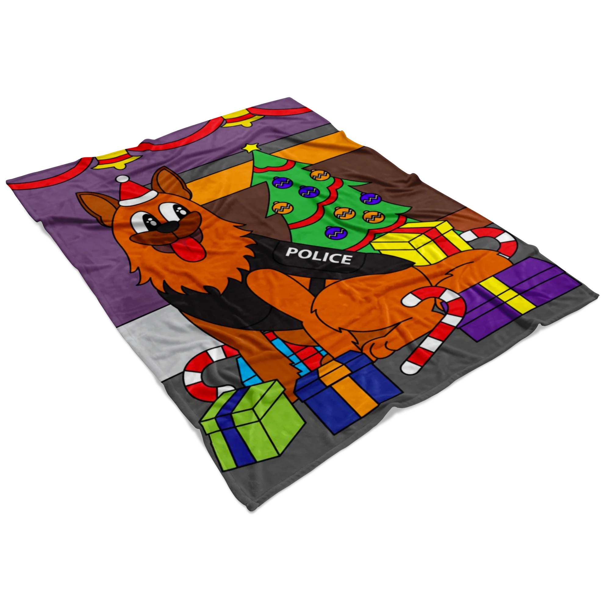 Police Dog Christmas Blanket - Image 3