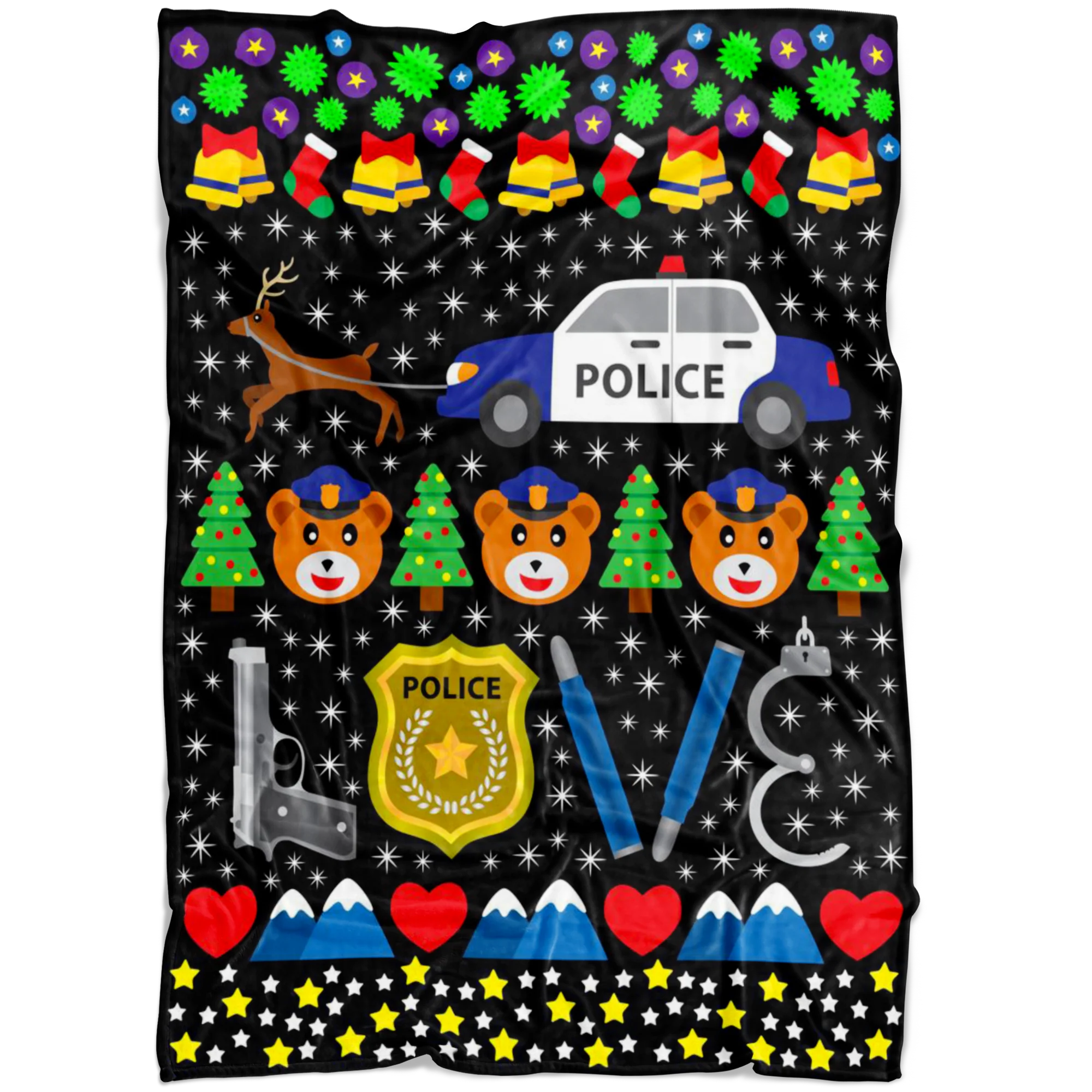 Police Love Christmas Blanket