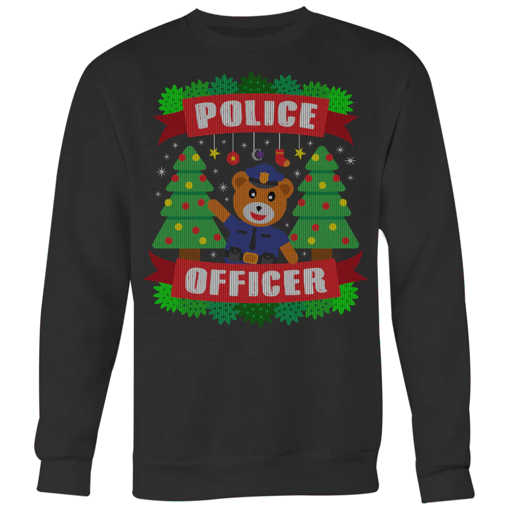 Police Officer Bear Ugly Christmas Shirts & Sweaters