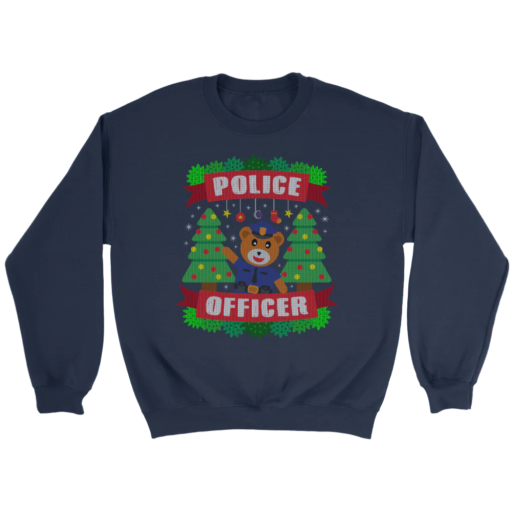 Police Officer Bear Ugly Christmas Shirts & Sweaters - Image 13