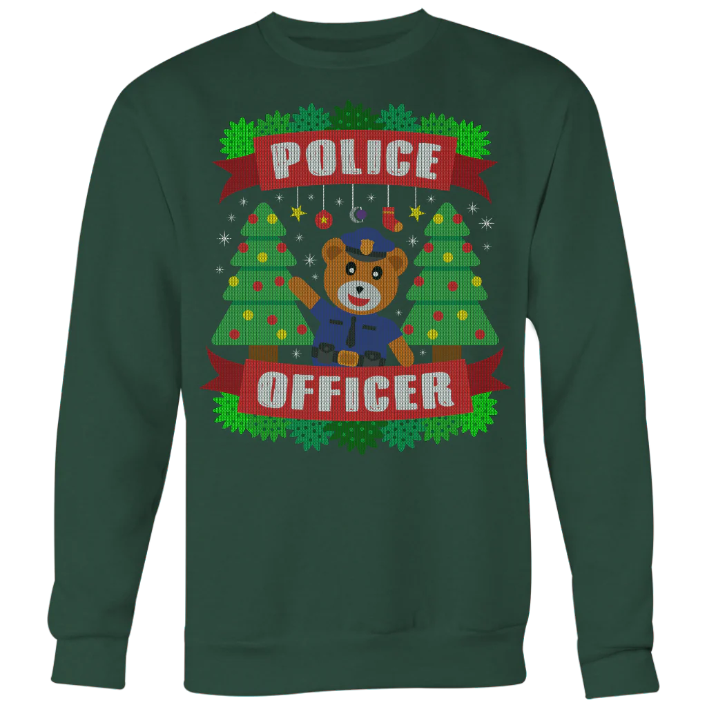 Police Officer Bear Ugly Christmas Shirts & Sweaters - Image 2