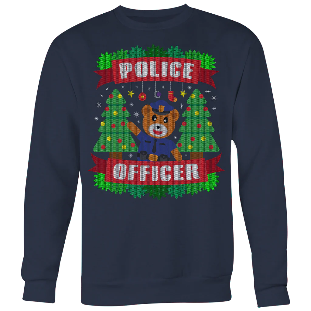 Police Officer Bear Ugly Christmas Shirts & Sweaters - Image 3